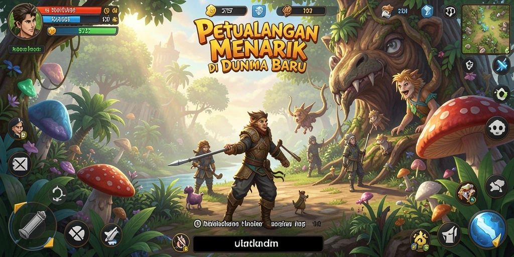 Tampilan dinamis gameplay petualangan dalam 2757.