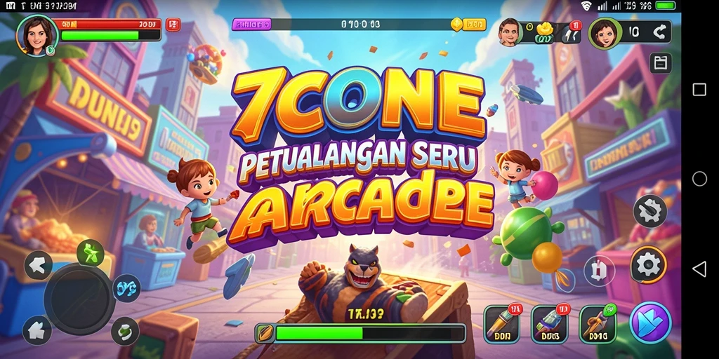 Tampilan gameplay seru dari 7CONE dengan grafis memukau.