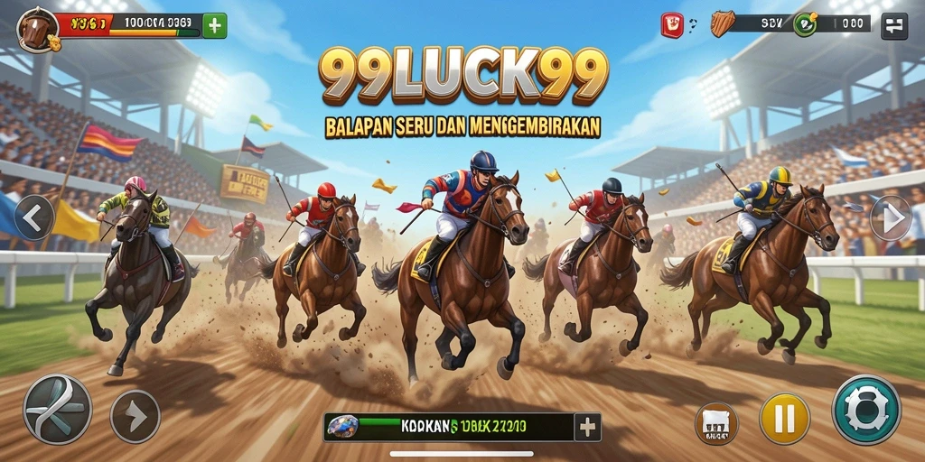 Screenshot gameplay 99LUCK99 yang menampilkan balapan mendebarkan.