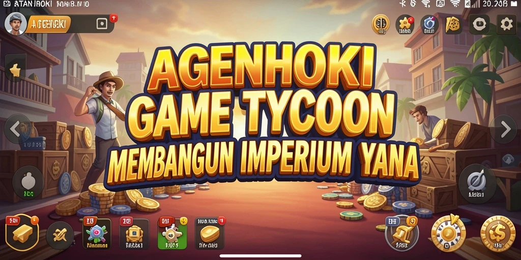 Tampilan gameplay AGENHOKI yang menampilkan aksi membangun bisnis.