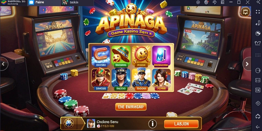 Screenshot APINAGA menampilkan suasana bermain kasino yang menyenangkan.