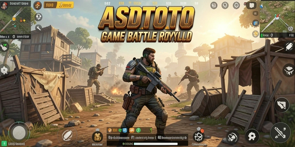 Tangkapan layar utama ASDTOTO menunjukkan aksi intens di medan perang Battle Royale.