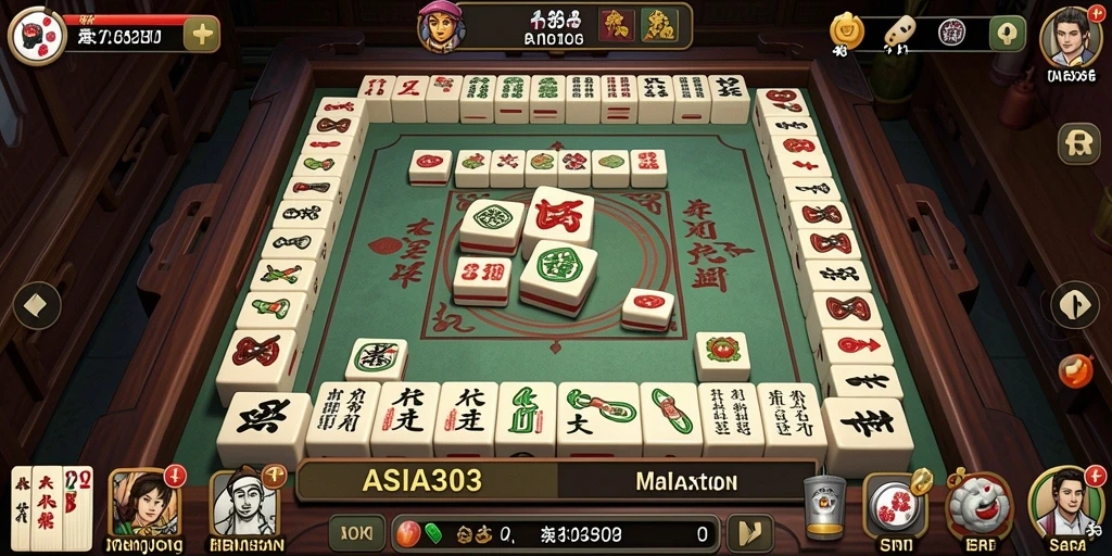 Tampilan menarik dari gameplay Mahjong di ASIA303.