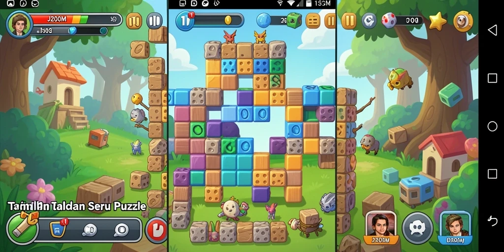 Tampilan gameplay mendebarkan dengan variasi teka-teki di J200M.
