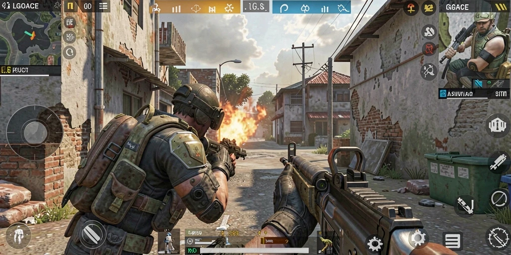 Tampilan gameplay LGOACE yang intens dan penuh aksi dalam game FPS.