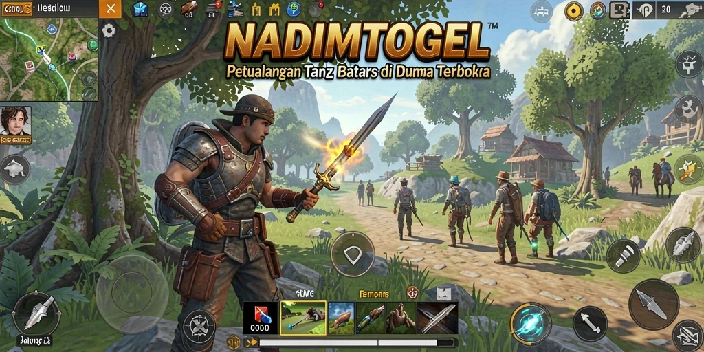 Tampilan gameplay NADIMTOGEL yang epik di dunia terbuka.