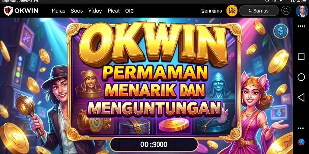 Screenshot utama OKWIN menampilkan gameplay Slot yang seru dan interaktif.