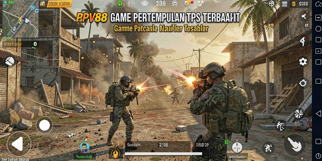 Screenshot utama gameplay PPV88 menampilkan aksi pertempuran yang intens.
