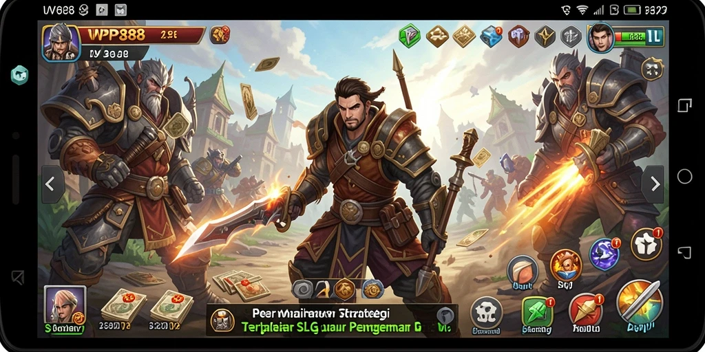 Screenshot utama WP888, menunjukkan pertempuran strategi yang mendebarkan.