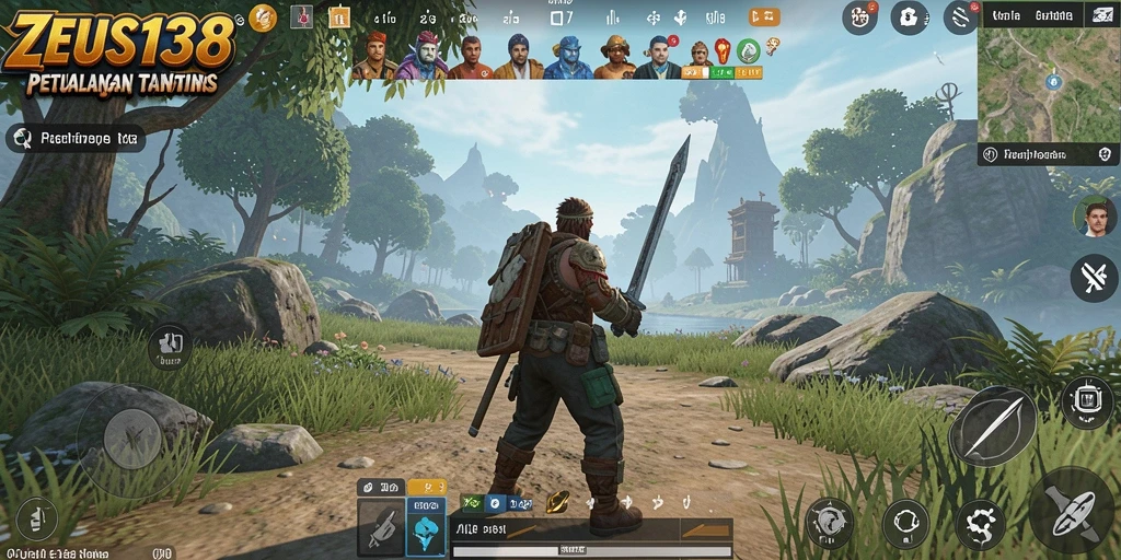 Tampilan gameplay ZEUS138 menampilkan dunia terbuka yang luas dan indah.